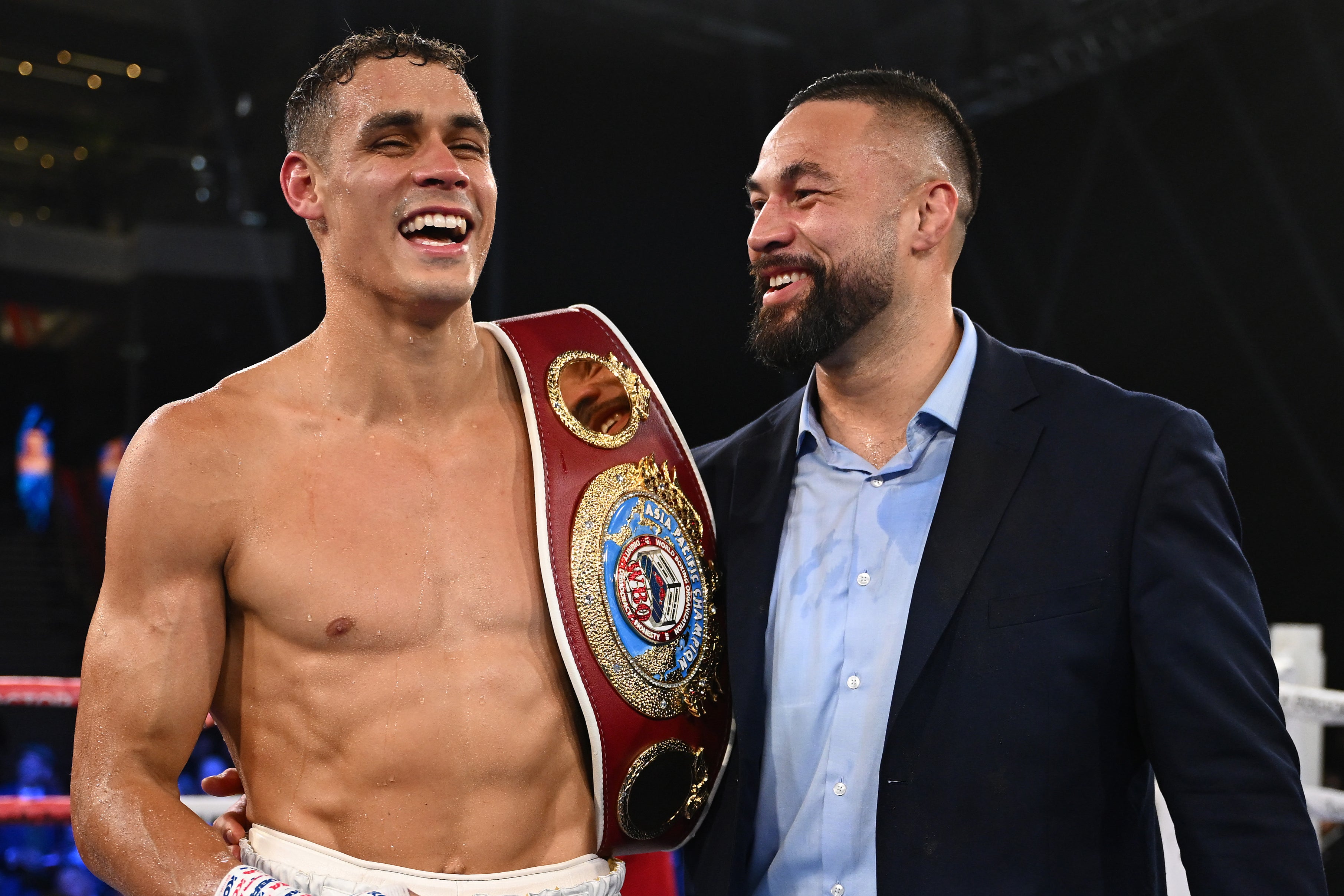 David Nyika (left) with fellow New Zealand boxer Joseph Parker