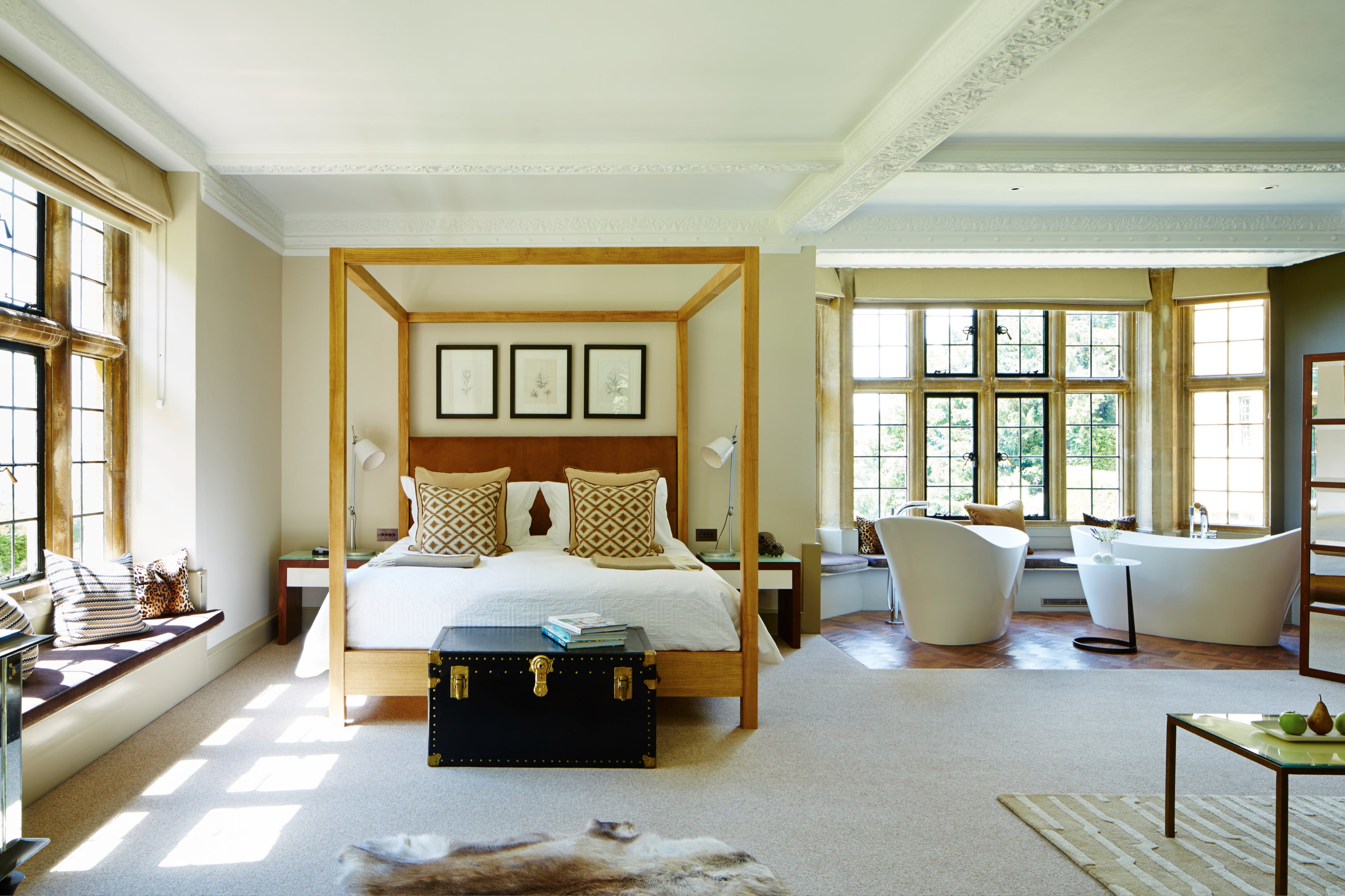 Foxhill Manor’s relaxed vibe makes for a peaceful getaway, pictured here is the Oak Suite