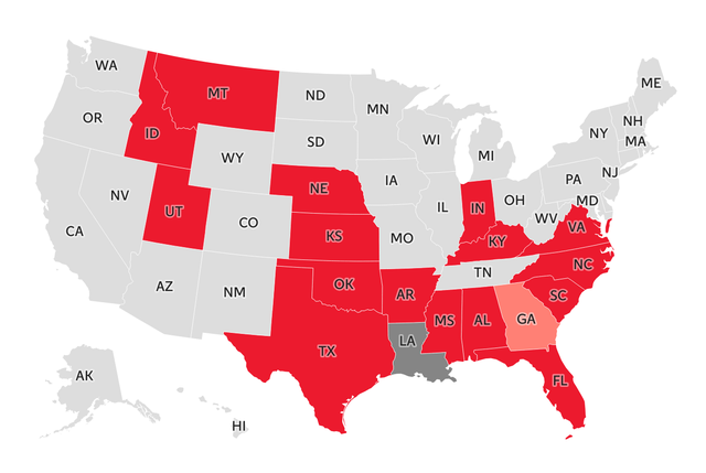 <p>US states where Pornhub and other US states are blocked</p>