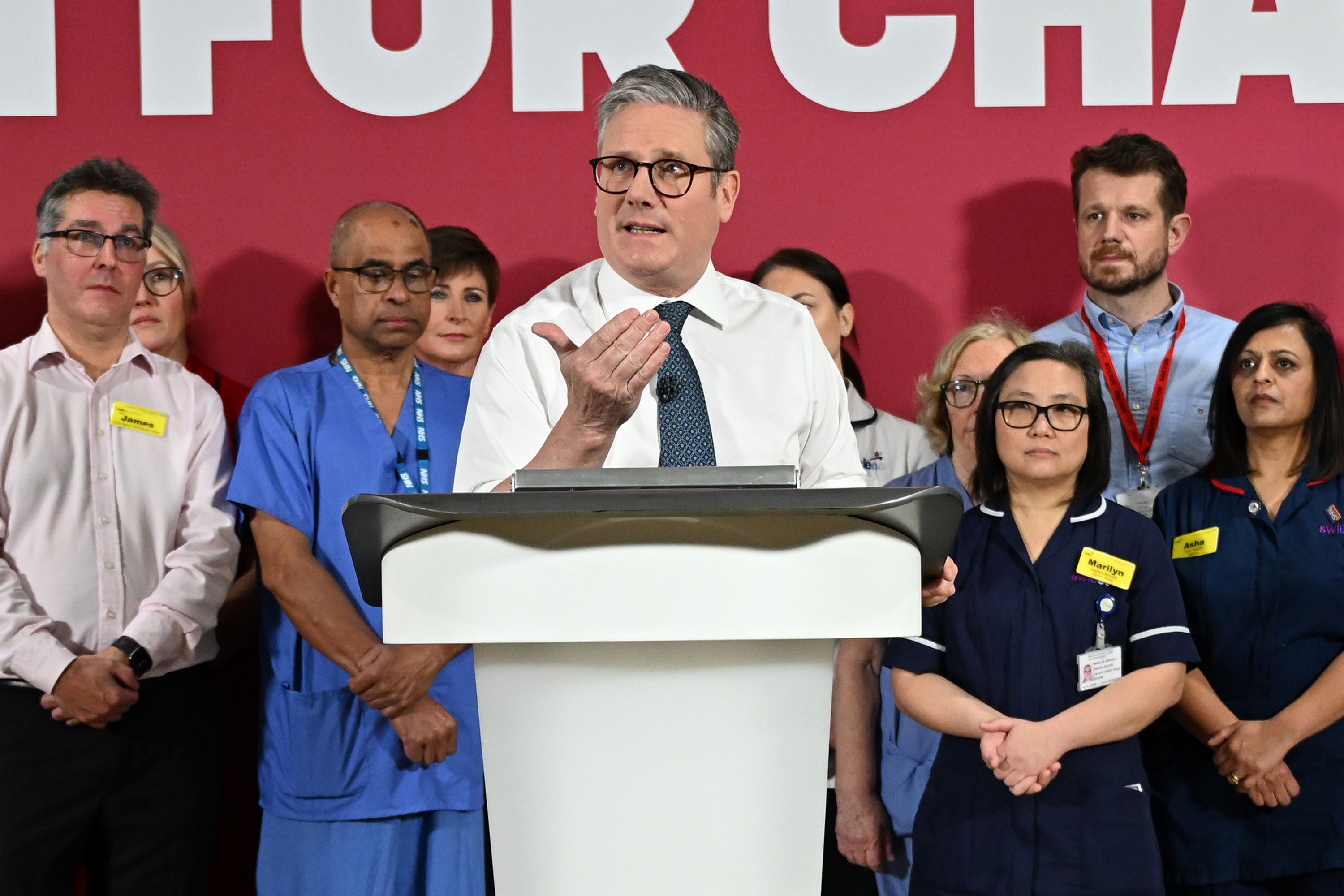 <p>Prime Minister Sir Keir Starmer said rebuilding the NHS is the ‘cornerstone’ of rebuilding Britain (Leon Neal/PA)</p>