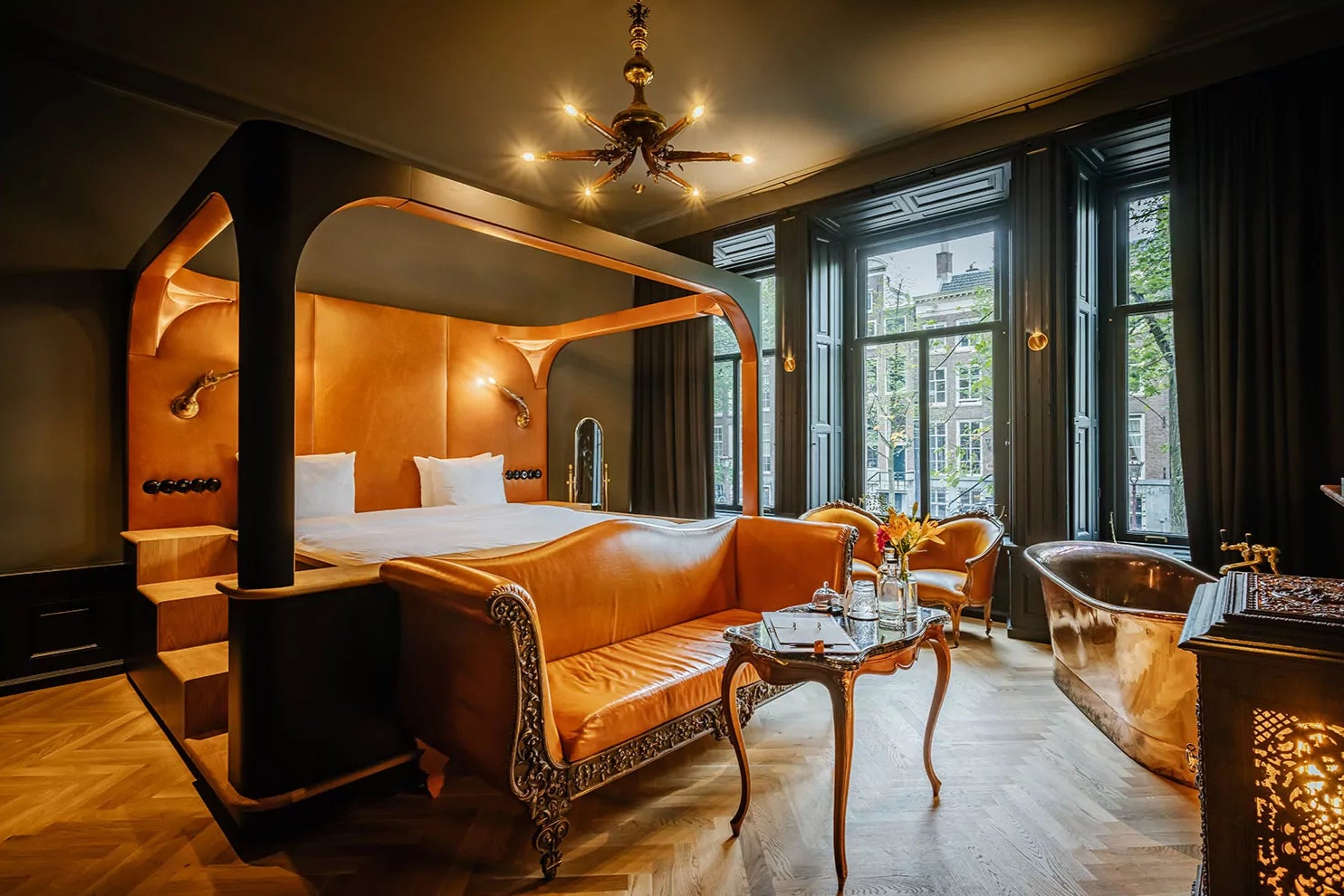 The Nobleman’s signature rooms feature a freestanding bathtub