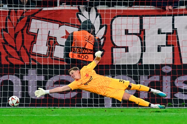 Antonin Kinsky in action for Slavia Prague (Vit Simanek/CTK via AP/PA)