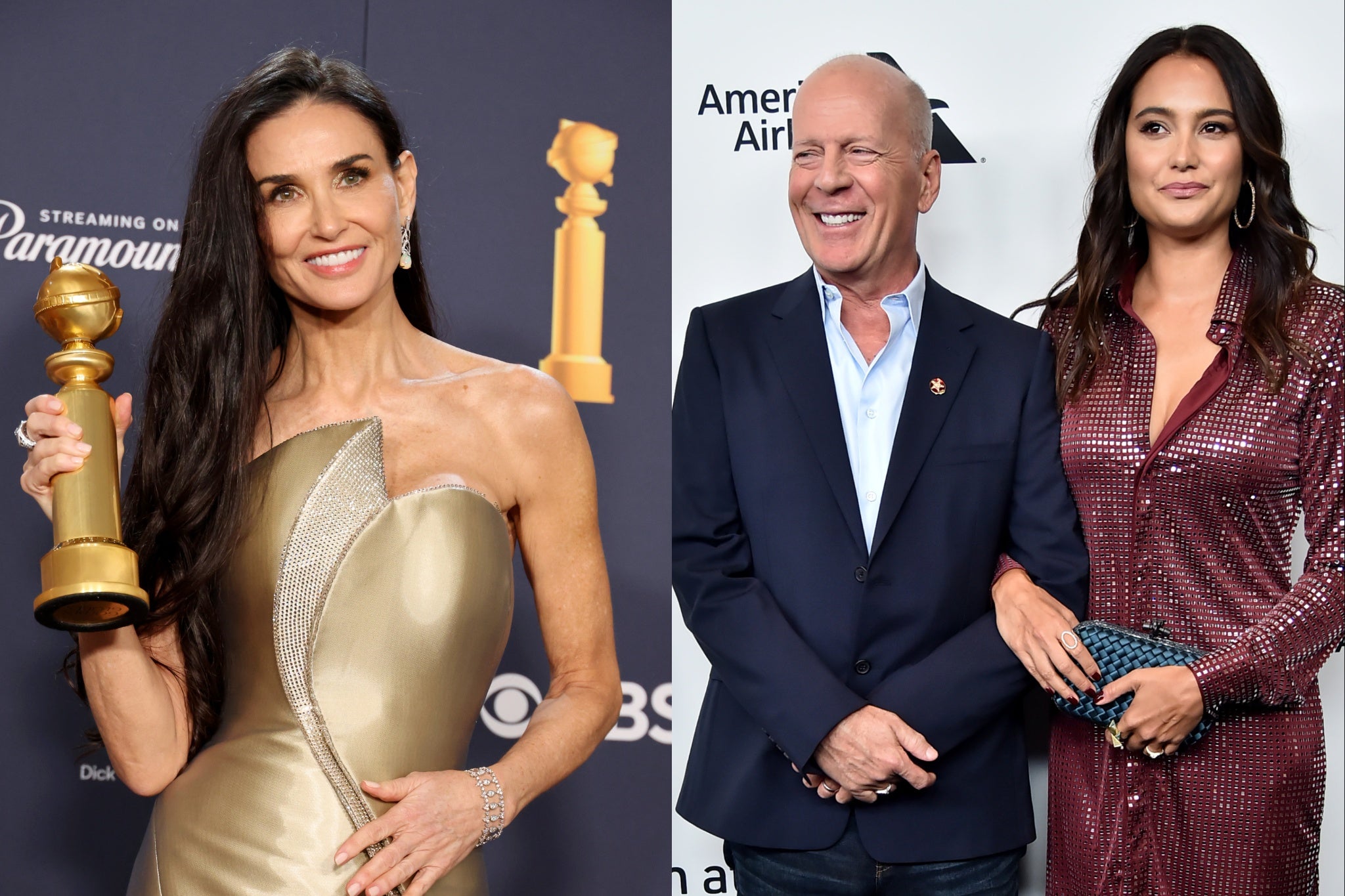 Bruce Willis’ wife says says she’s ‘screaming’ over Demi Moore’s Golden Globes win