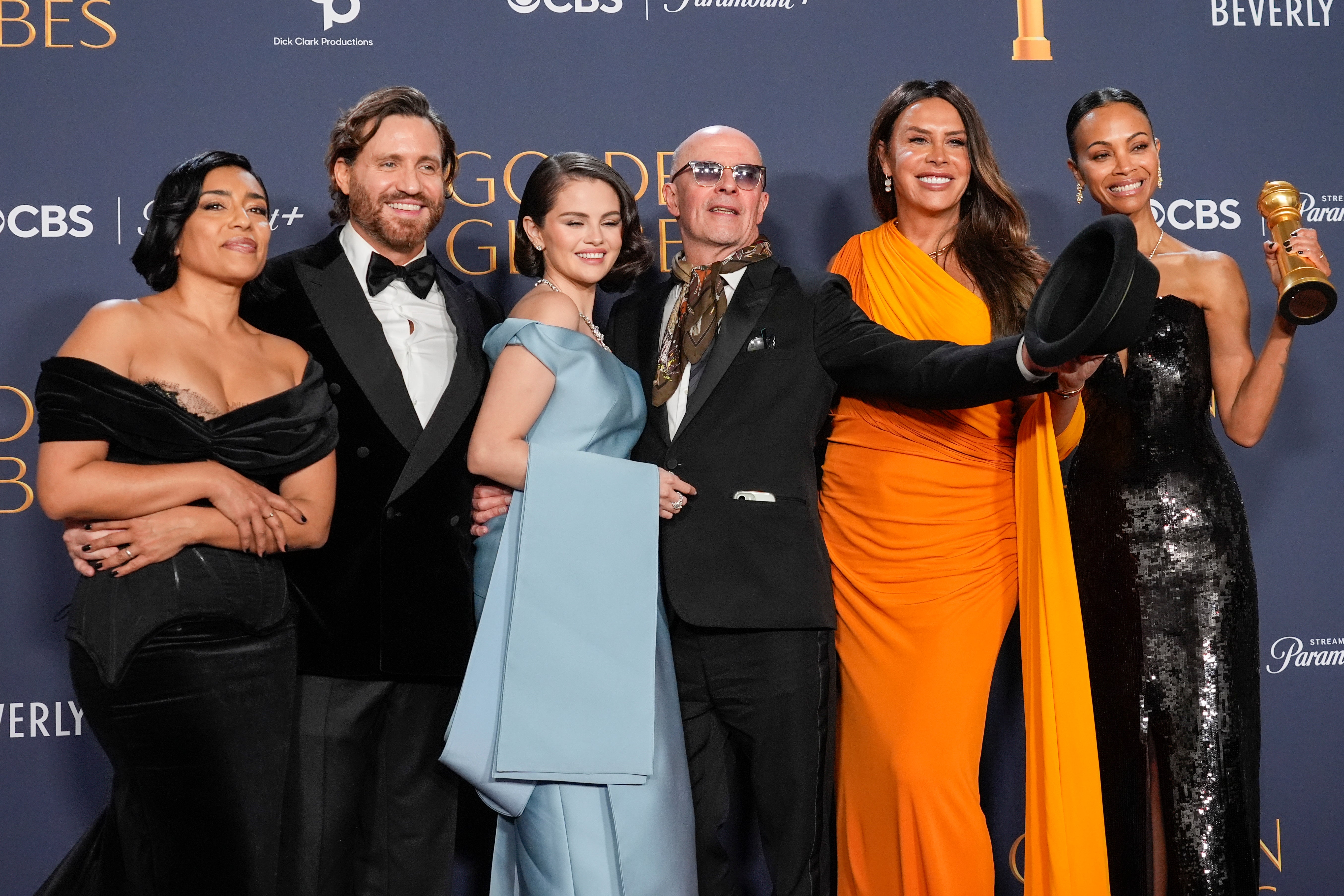 The cast of Emilia Perez at the Golden Globes