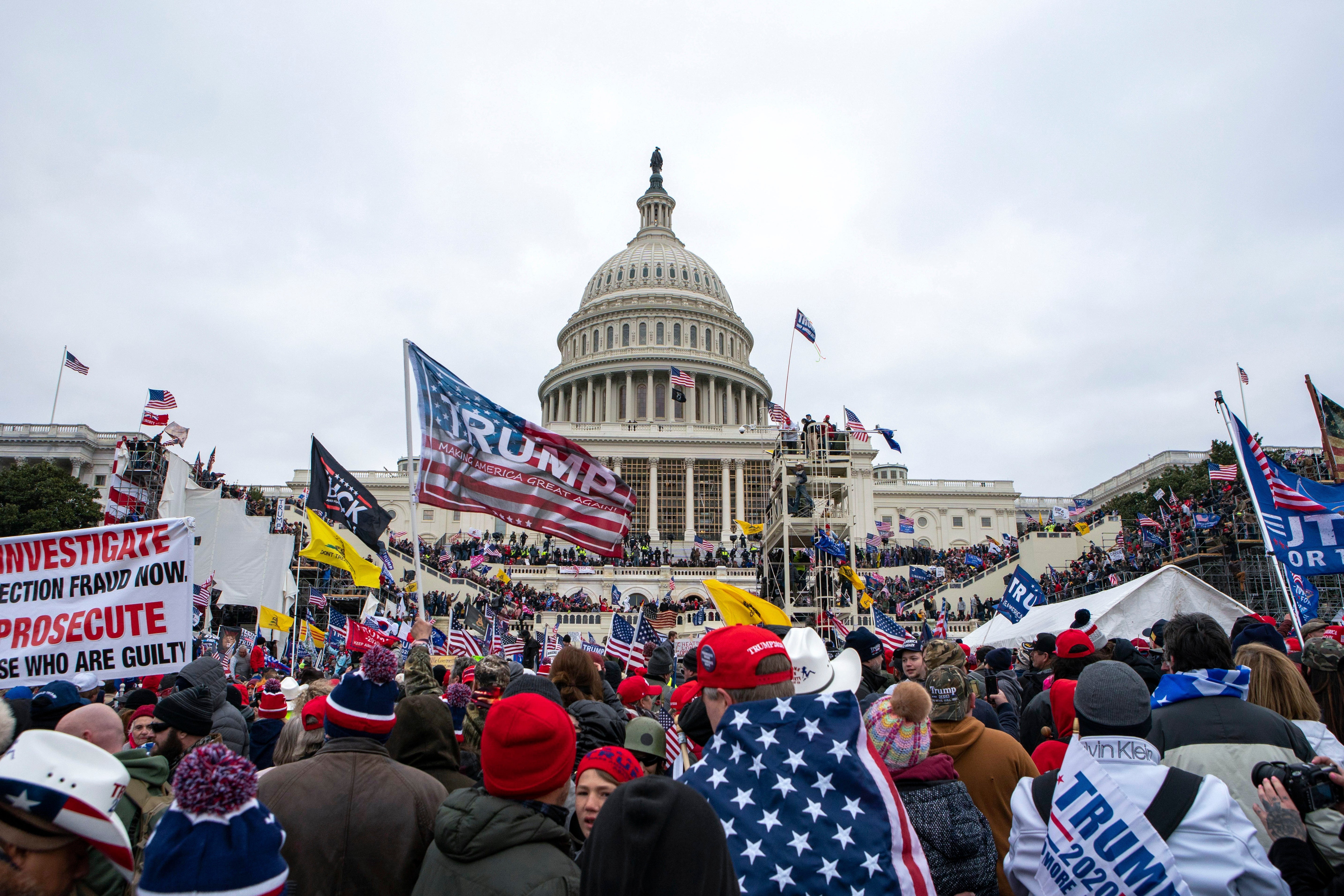 Rioters stormed the US Capitol after Trump encouraged supports to ‘fight like hell’ and disputed the 2020 US election