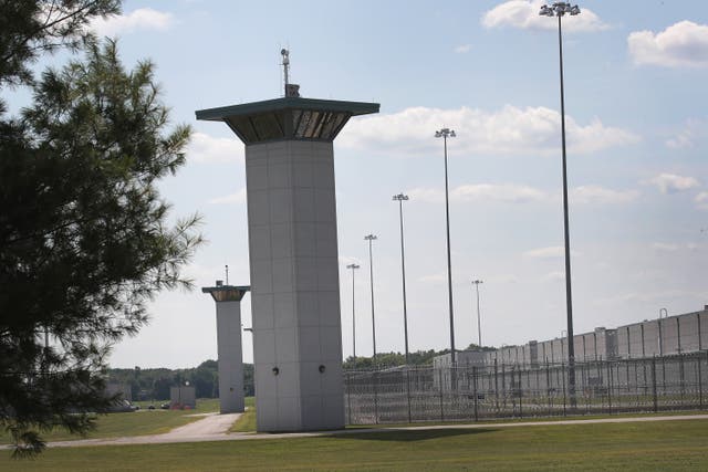 <p>Guard towers rise above the grounds of the Federal Correctional Complex Terre Haute on July 25, 2019 in Terre Haute, Indiana</p>