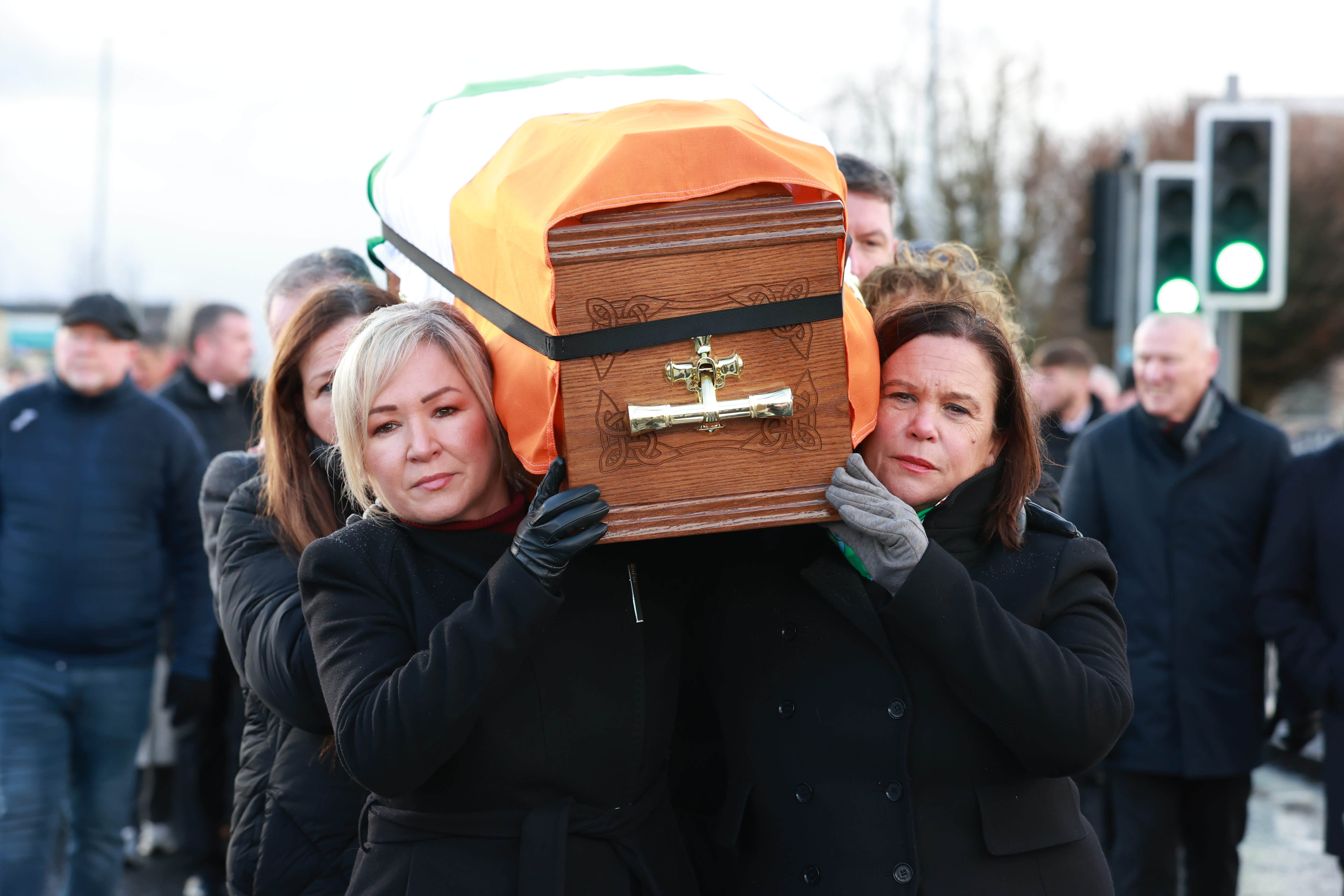 Sinn Fein vice president Michelle O’Neill and Sinn Fein president Mary Lou McDonald (PA)