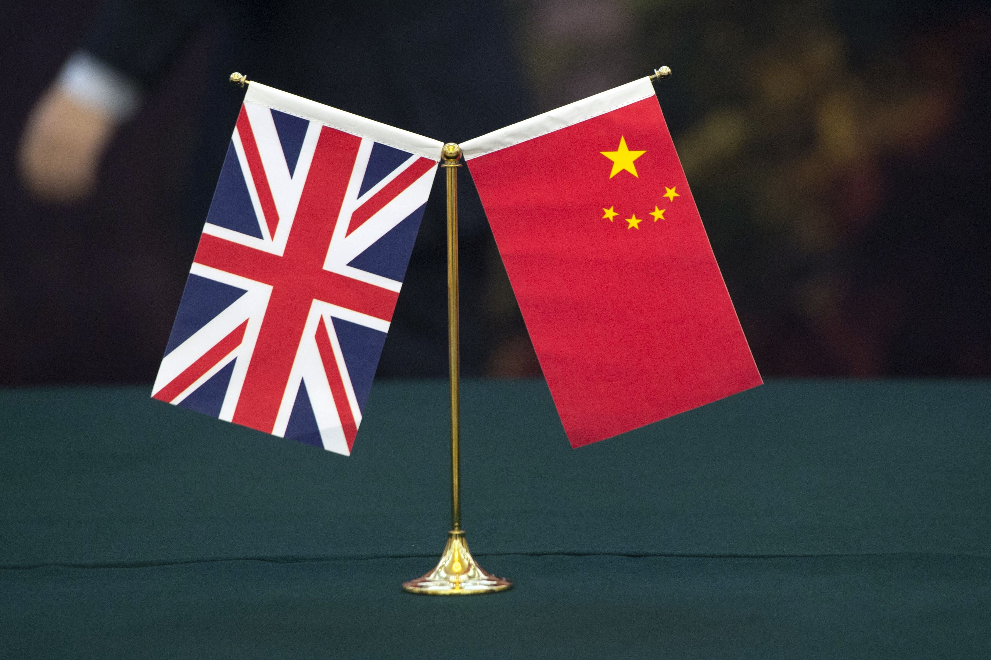 The Union flag and the flag of the People’s Republic of China (Arthur Edwards/The Sun)