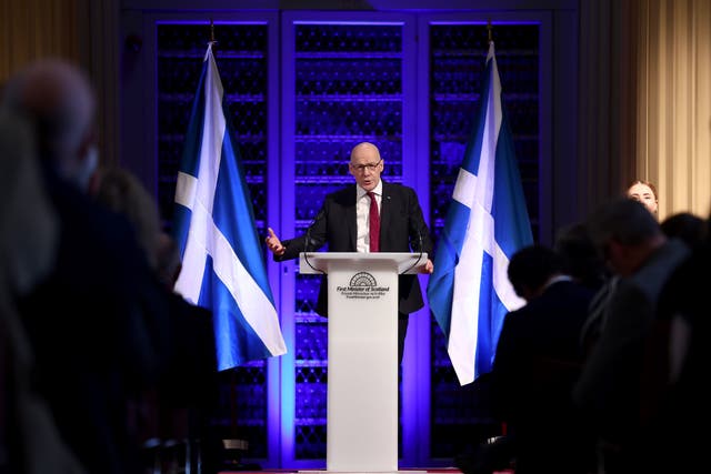 First Minister John Swinney has said the proposed Budget will ‘maximise our potential as an energy leader’ in green power and net zero (Jeff Mitchell/PA)