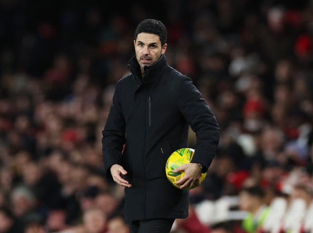 <p>Mikel Arteta was unhappy with the ball used in the League Cup</p>
