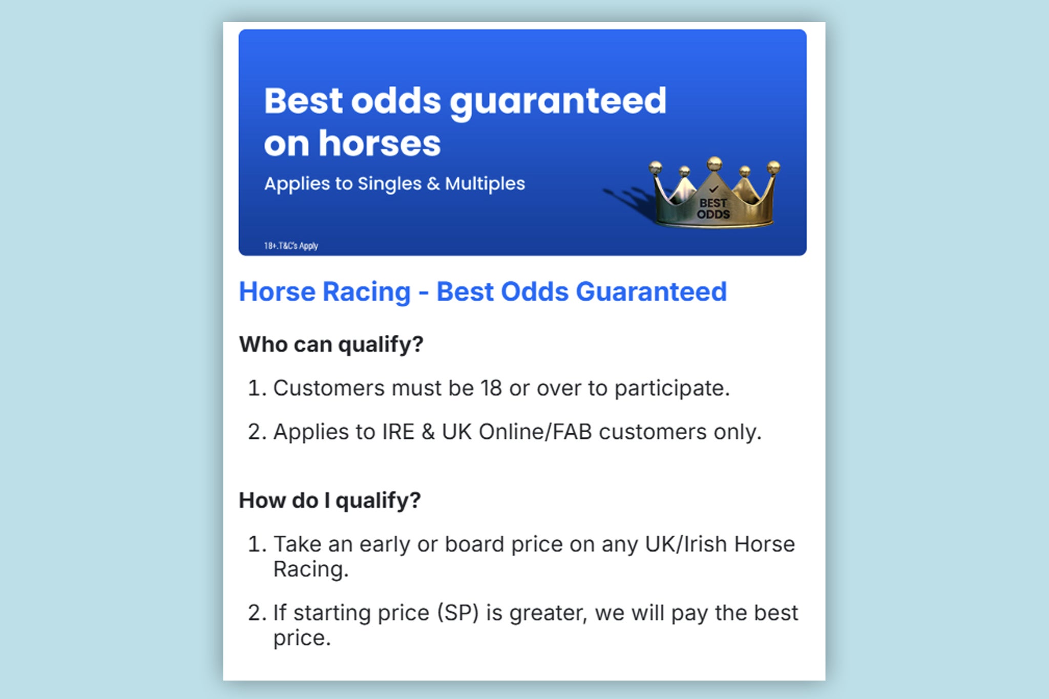 Boyles’ BOG offer is valid on greyhound racing too