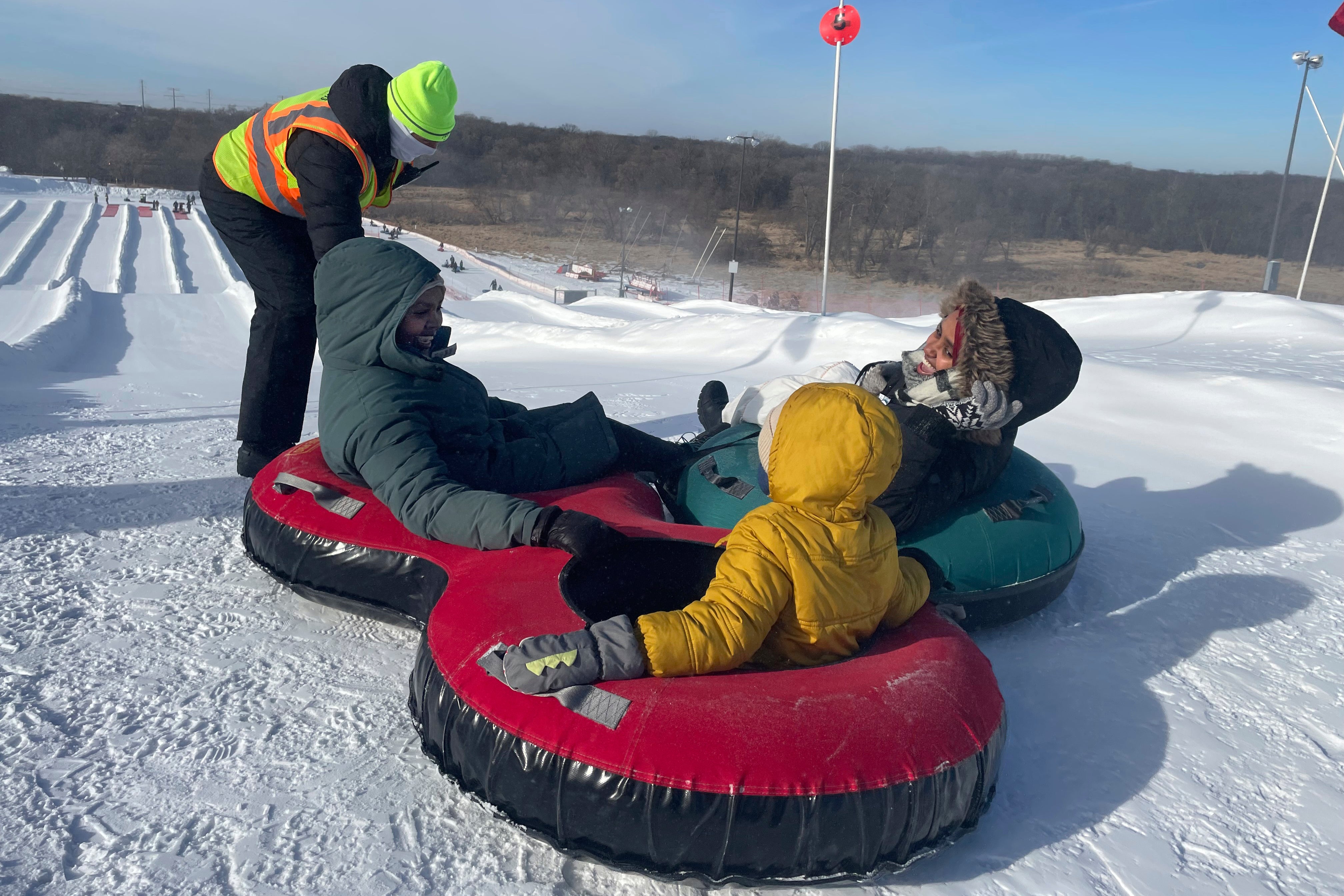 Snow Tubing in Hijabs