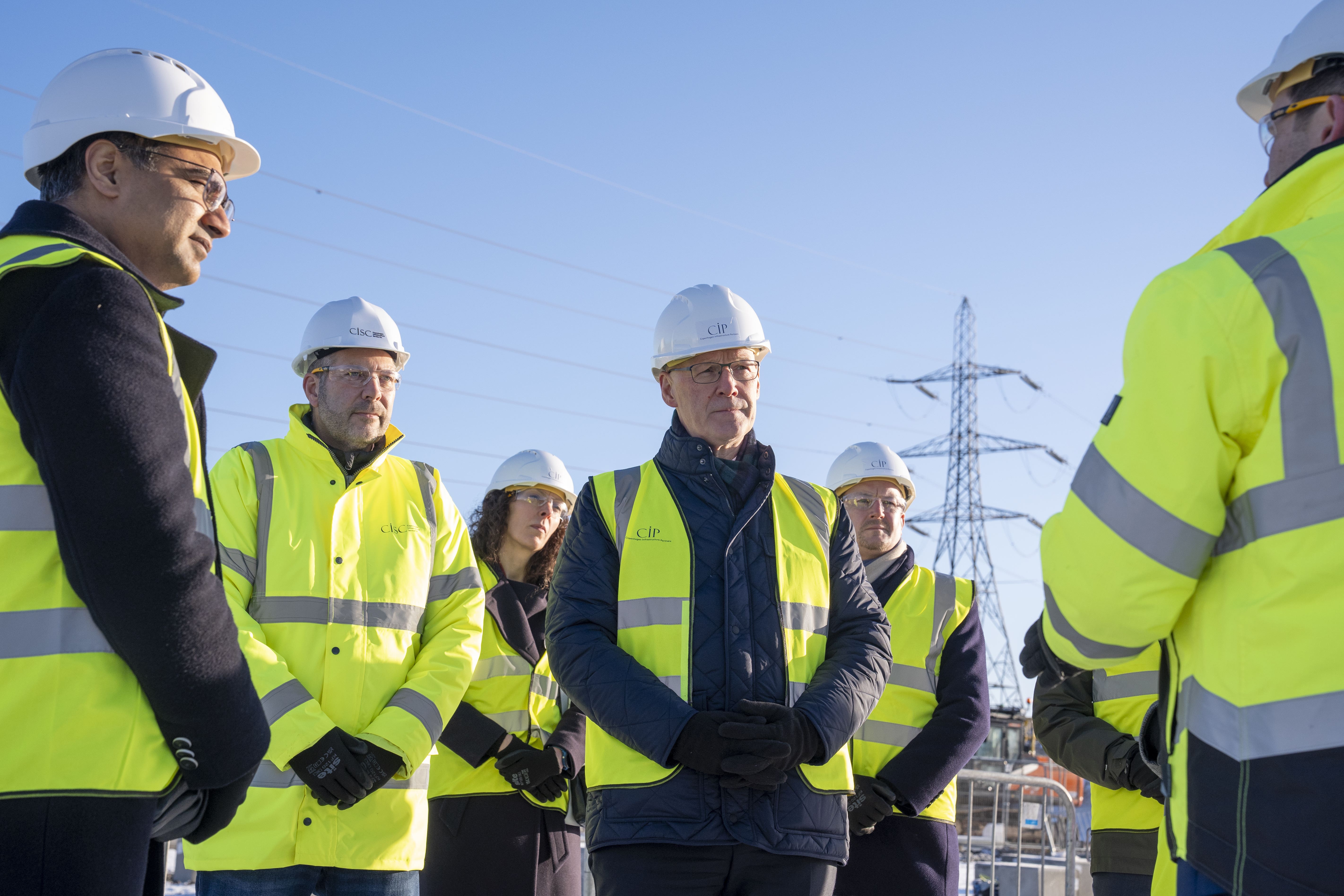 John Swinney visited the Coalburn 1 construction site (Jane Barlow/PA)