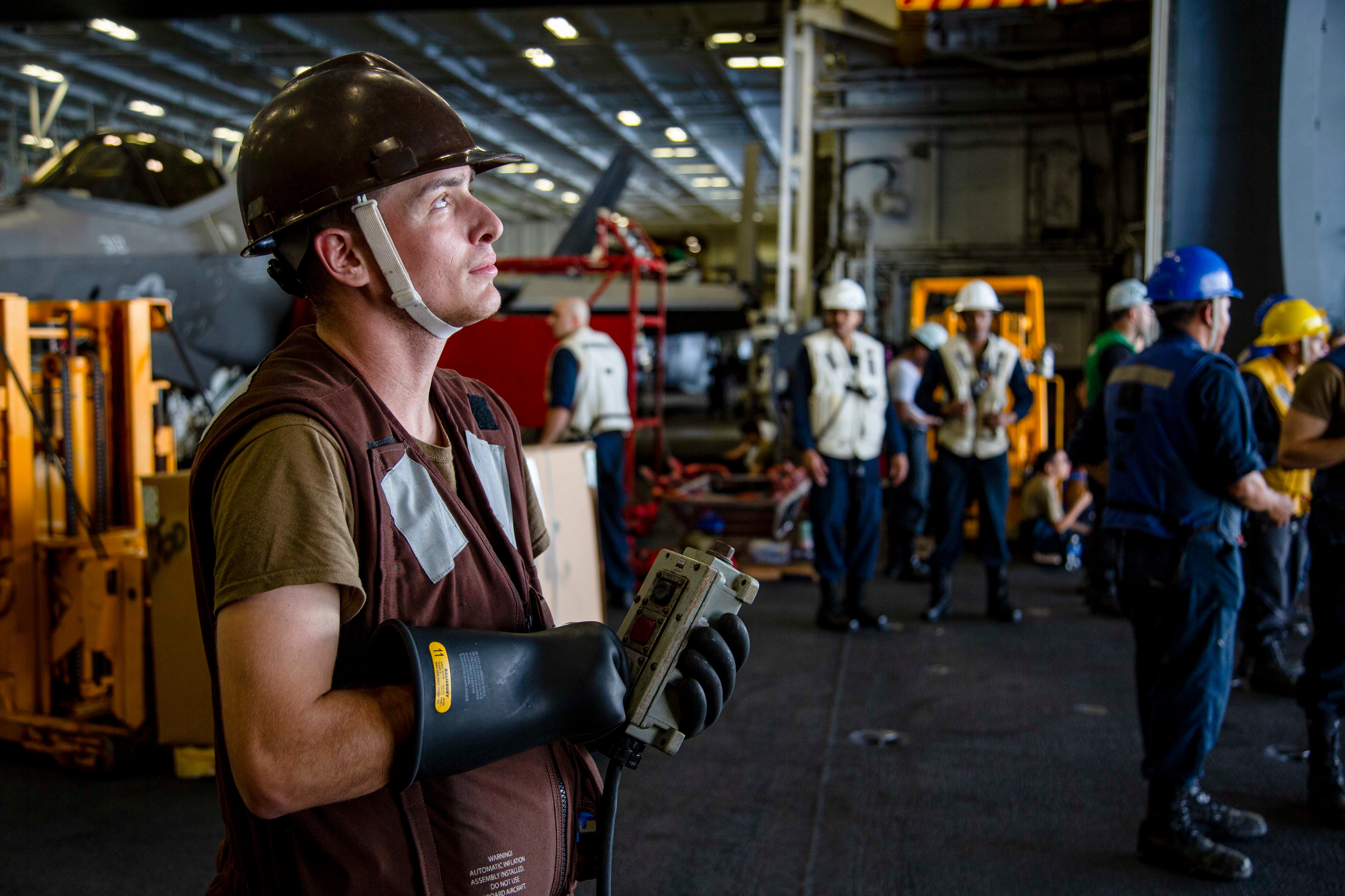 Seaman Bailey Szramowski aboard the USS Abraham Lincoln