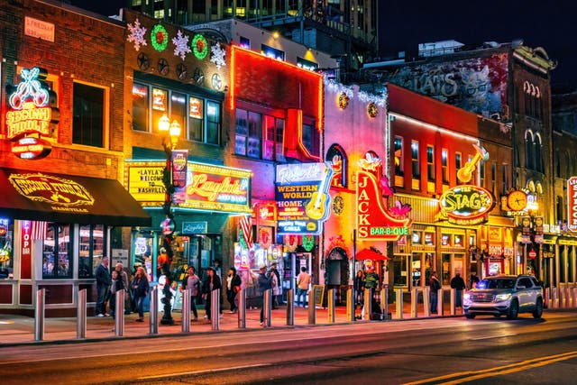 <p>Bright lights:  Broadway in Nashville </p>