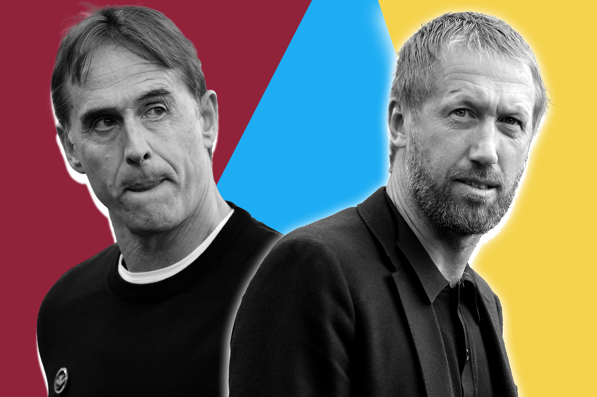 Julen Lopetegui (left) is expected to be replaced by Graham Potter at West Ham