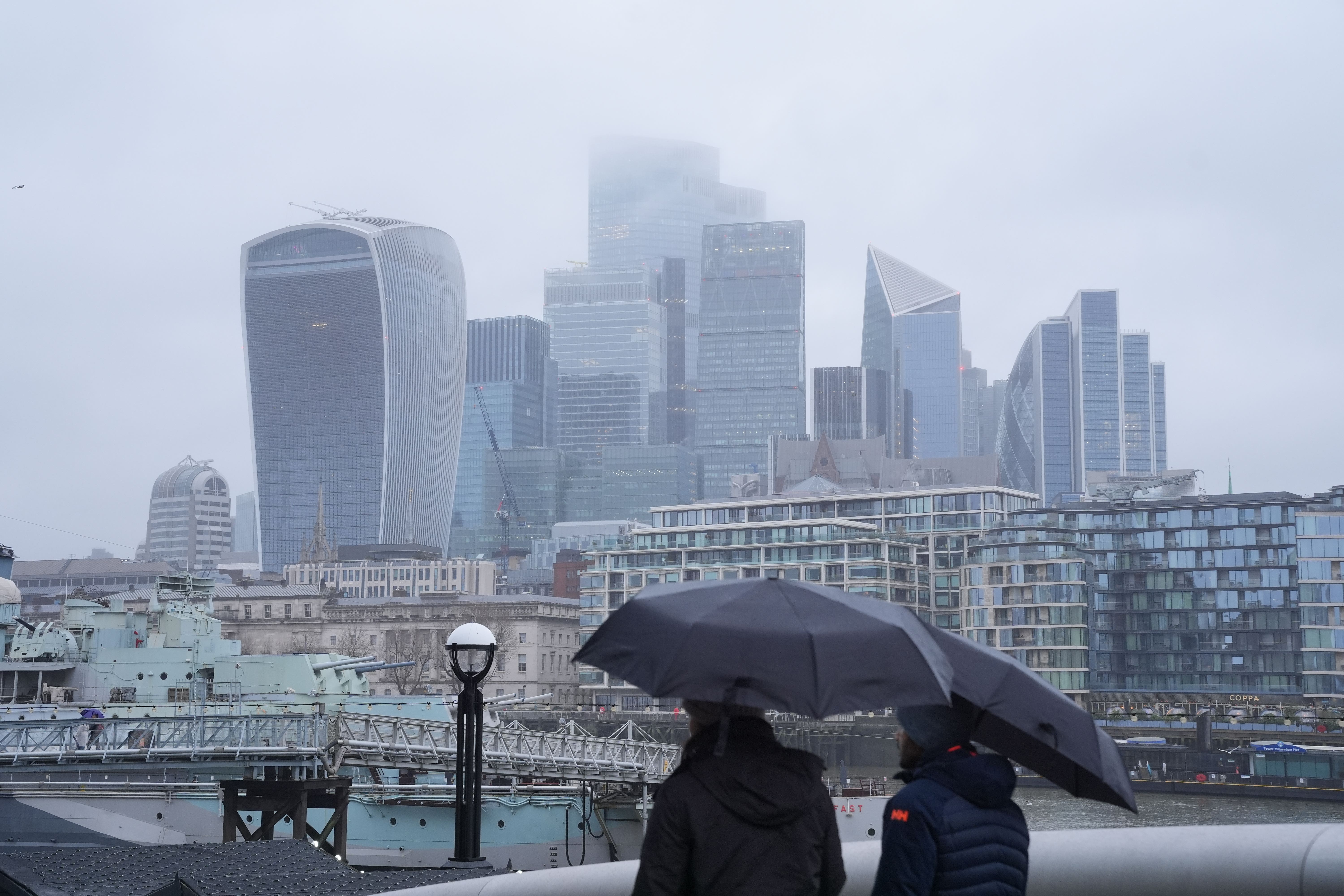 London’s stock markets faltered on Wednesday with the FTSE 250 slumping to a five-month low (Yui Mok/PA)