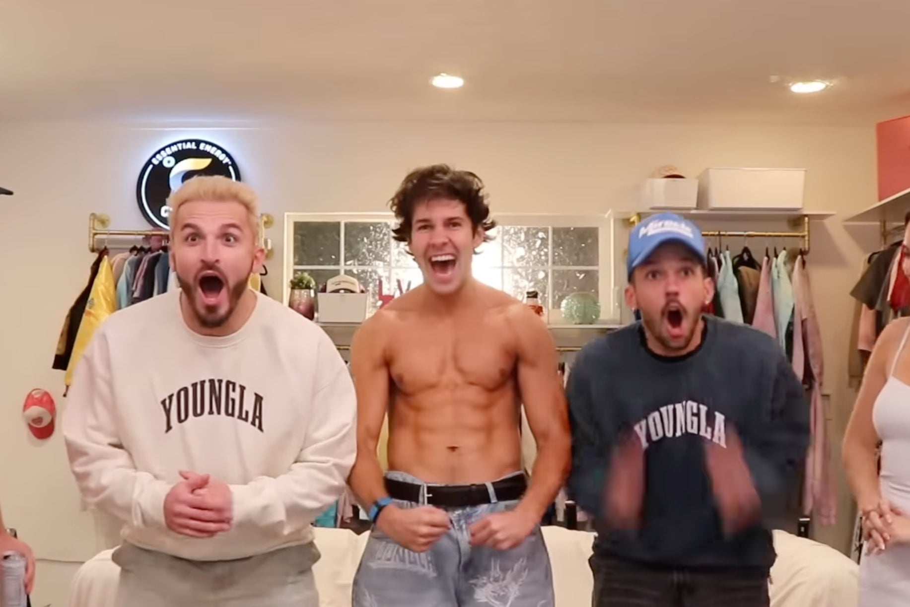 David Dobrik shows off his six-abs in first YouTube video in over two years