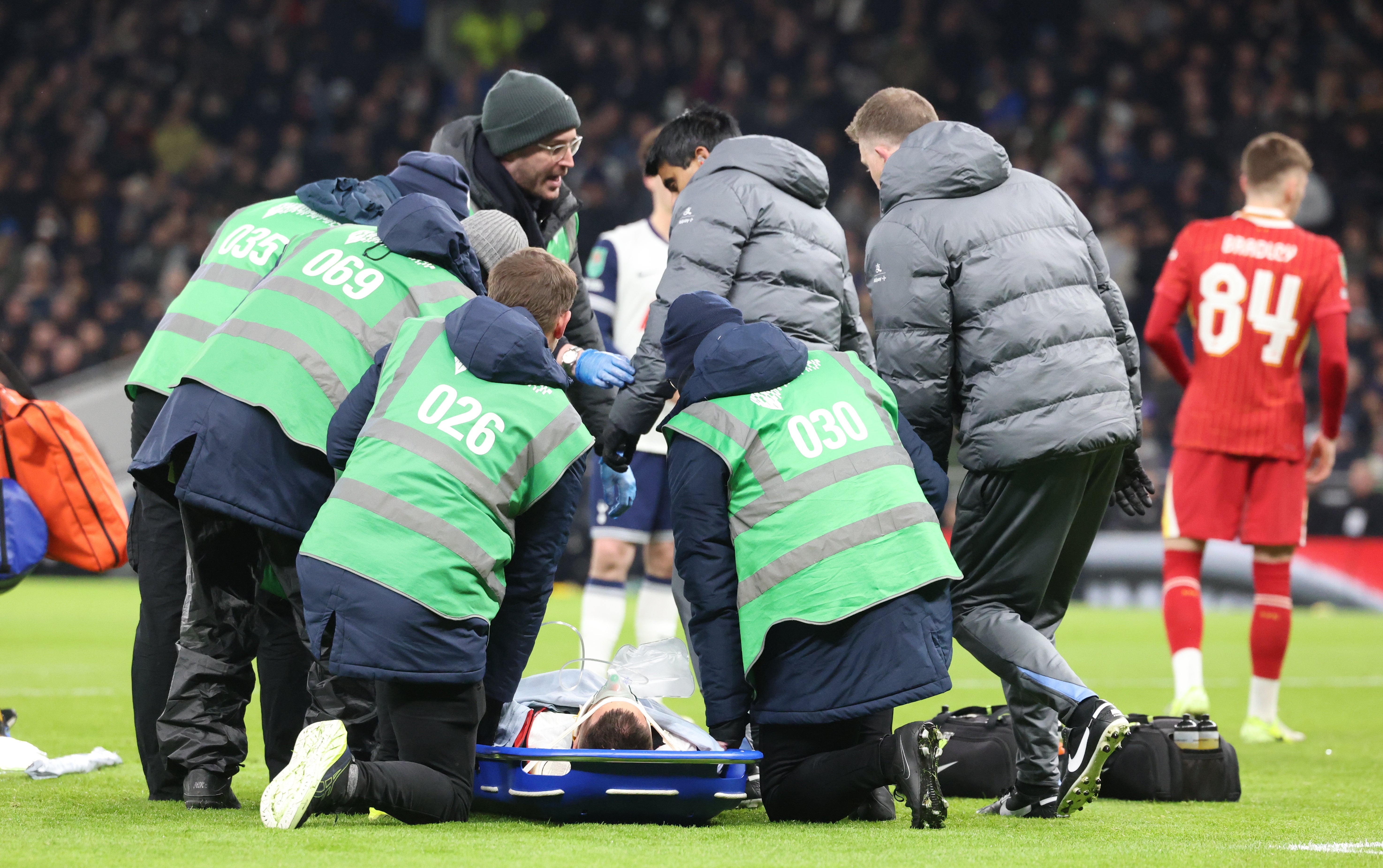 Rodrigo Bentancur suffered a head injury in the Carabao Cup semi-final versus Liverpool