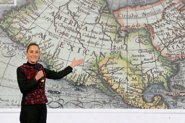<p>La presidenta de México, Claudia Sheinbaum, habla durante su conferencia diaria en el Palacio Nacional en la Ciudad de México el 8 de enero de 2025</p>