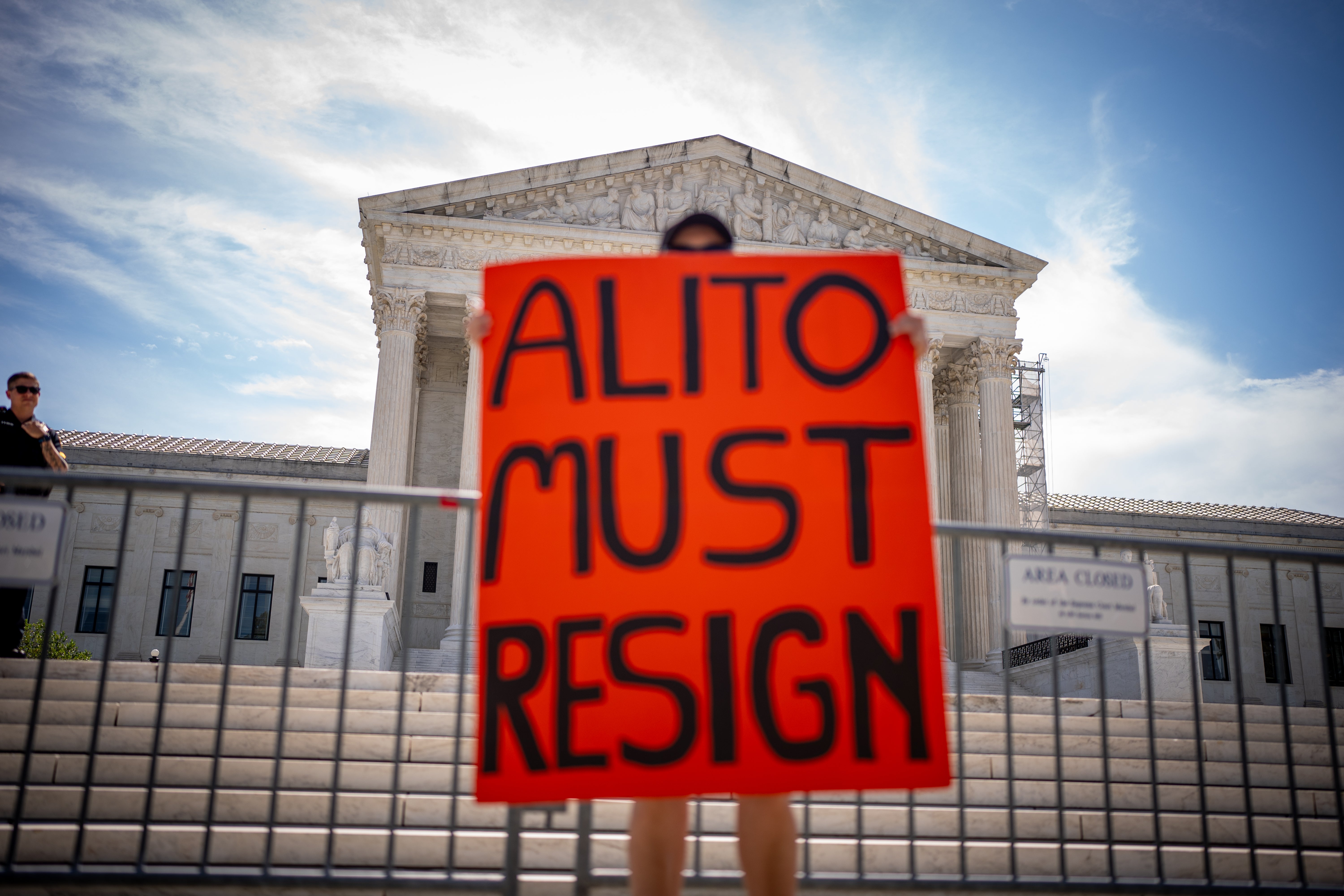 Protests outside the Supreme Court in 2024 called on the resignations of conservative justices for a series of rulings siding with Donald Trump and right-wing special interests