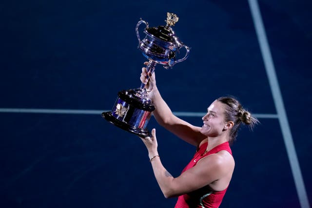 Aryna Sabalenka is bidding for a third straight Australian Open title (Alessandra Tarantino/AP)