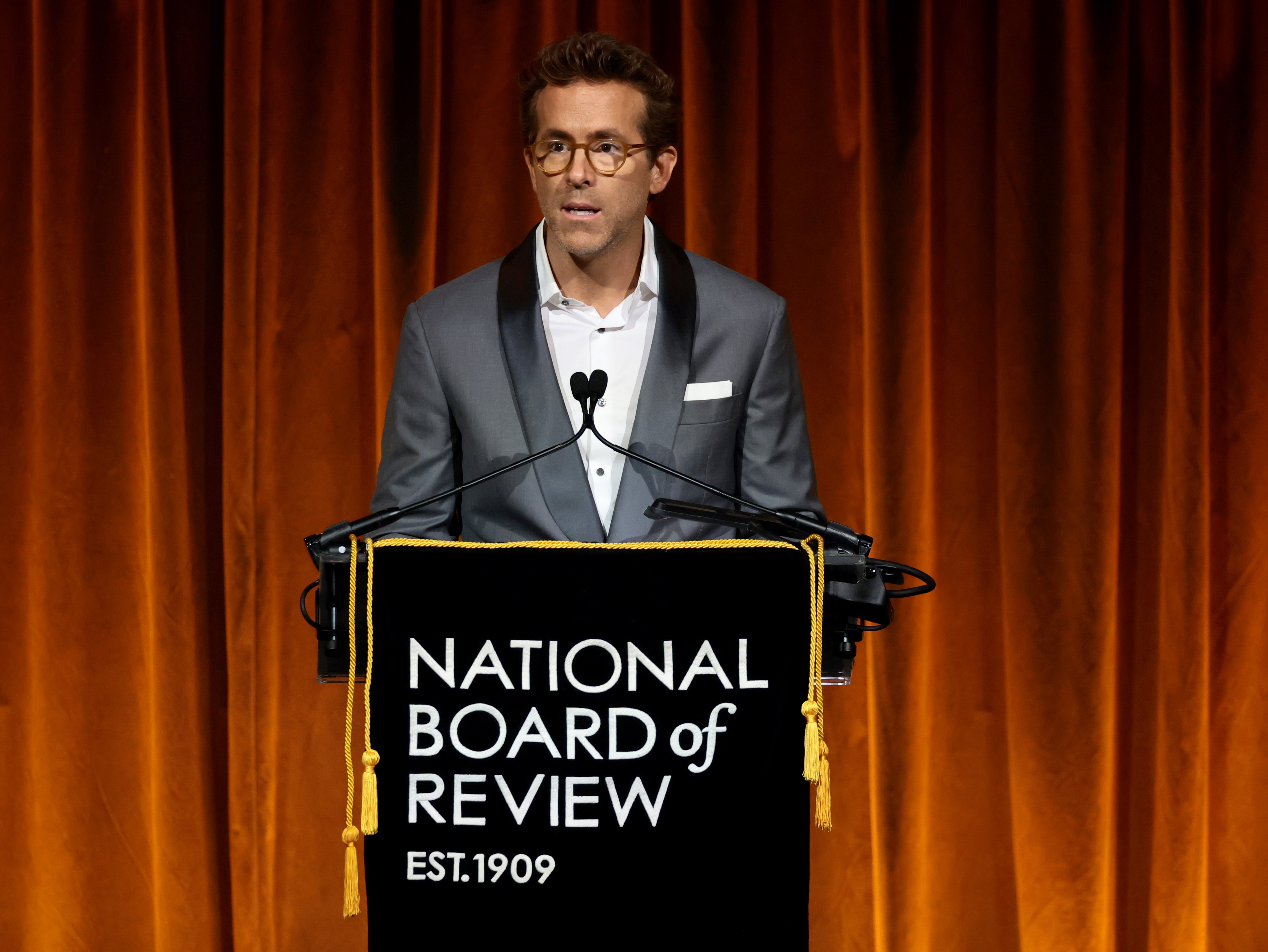 <p>Ryan Reynolds speaks at The National Board of Review Annual Awards gala</p>