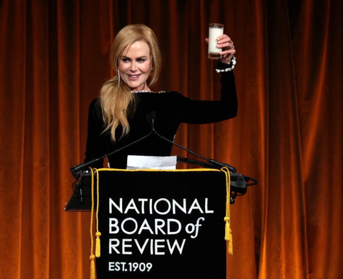 Nicole Kidman recreates sensual Babygirl milk scene onstage as she receives best actress award