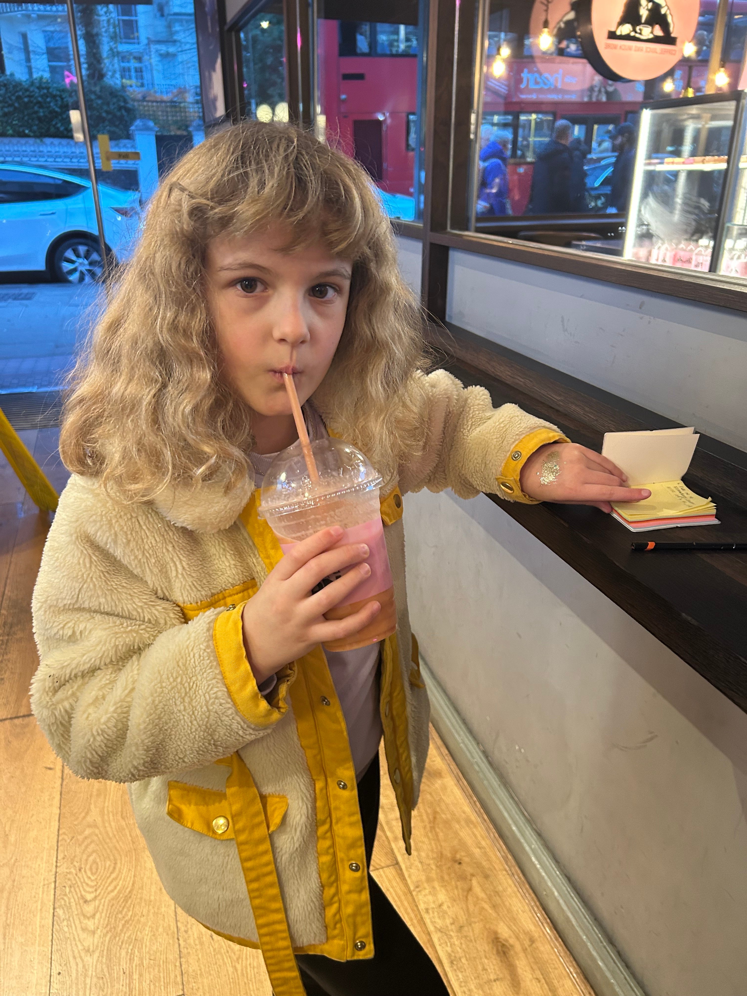 It was a miracle when Lola begged me to take her to a juice bar for a ‘Pick Me Up’ with banana, strawberry and apple in it