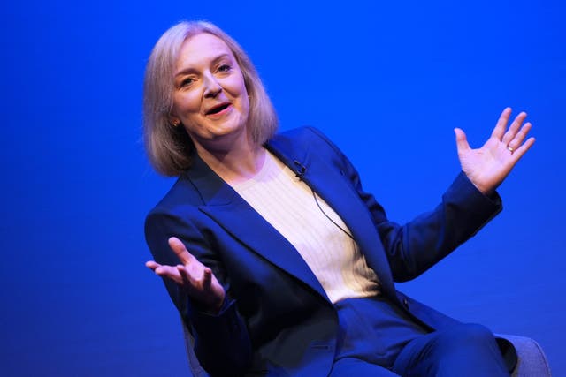 Liz Truss during the Conservative Party Conference at the International Convention Centre in Birmingham. Picture date: Monday September 30, 2024.