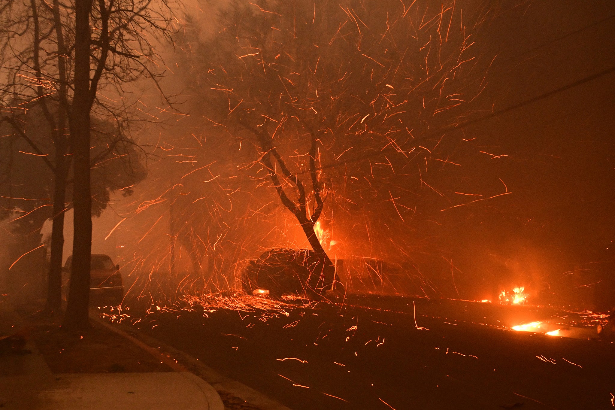 The Eaton Fire in Altadena, California, on 8 January