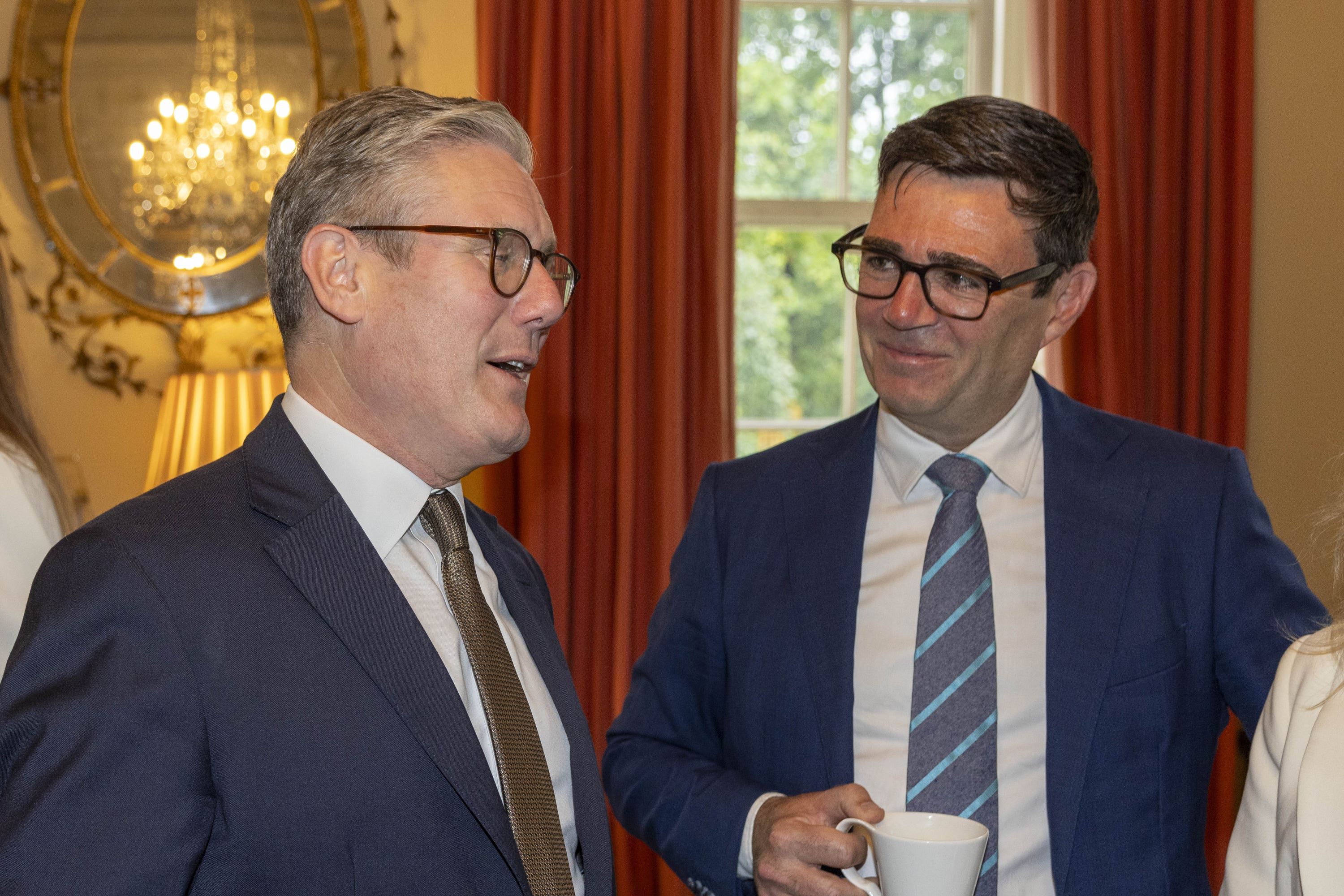 Prime Minister Sir Keir Starmer (left) and Mayor of Greater Manchester Andy Burnham, during a meeting with English regional mayors, at No 10 Downing Street (Ian Vogler/Daily Mirror/PA)