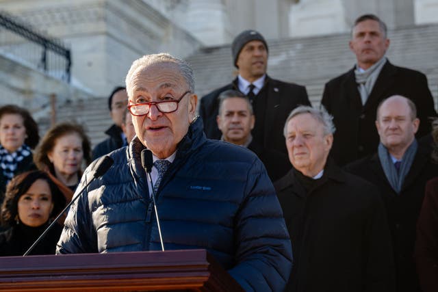 <p>Chuck Schumer, leader of the Senate Democratic caucus, joined all but a handful of his party in voting to advance the Laken Riley Act to the floor for debate on Thursday.</p>