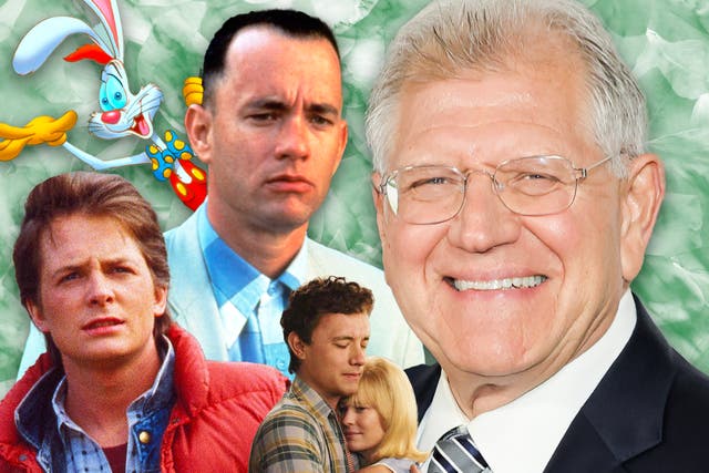 <p>‘Filmmakers have to speak from the heart’: Director Robert Zemeckis (right), alongside (left to right) Michael J Fox in ‘Back to the Future’, Roger Rabbit in ‘Who Framed Roger Rabbit’, Tom Hanks in ‘Forrest Gump’, and Hanks and Robin Wright in ‘Here’ </p>