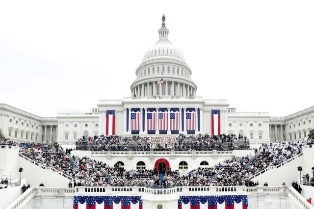 <p>The U.S. Capitol pictured on Donald Trump’s first Inauguration Day on January 20, 2017. Carrie Underwood will perform at his upcoming inauguration</p>