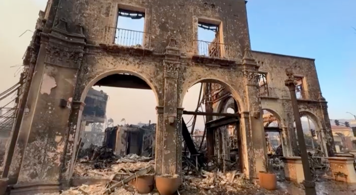 Sebastian Harrison’s home after being destroyed by the Palisades fire