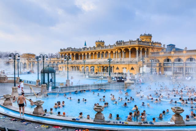 <p>Steamy: The Szechenyi Baths in Budapest</p>