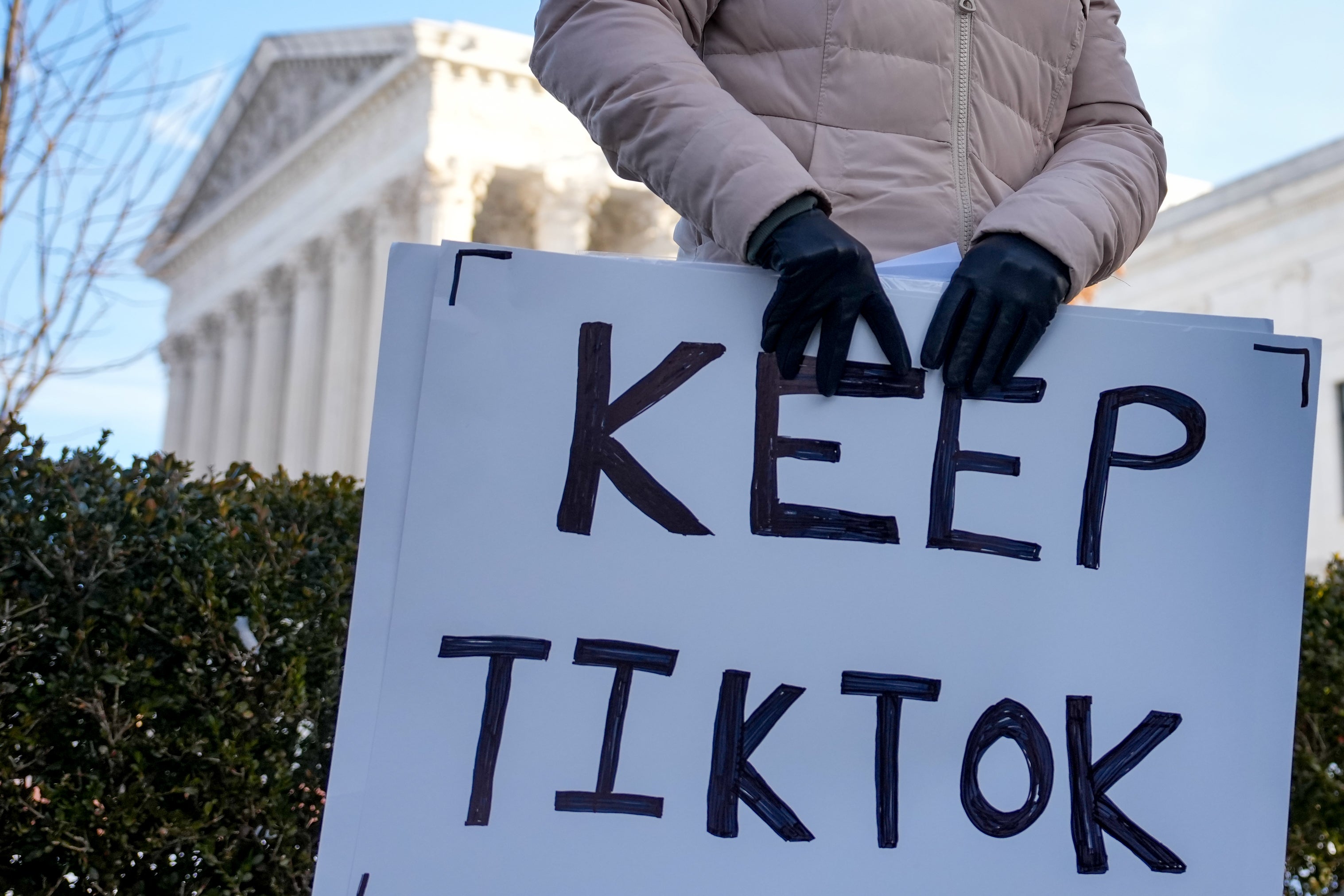 Young advocates of TikTok protested outside of the Supreme Court on Friday in the hopes that justices strike down the law which would ‘ban’ the app. Justices seemed unconvinced at TikTok’s First Amendement arguments as it faces a potential U.S. ban