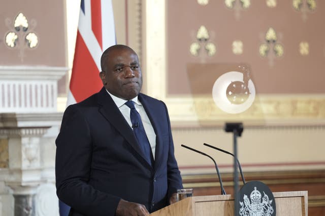 David Lammy said the UK will not back down in its support for Ukraine (Stefan Rousseau/PA)