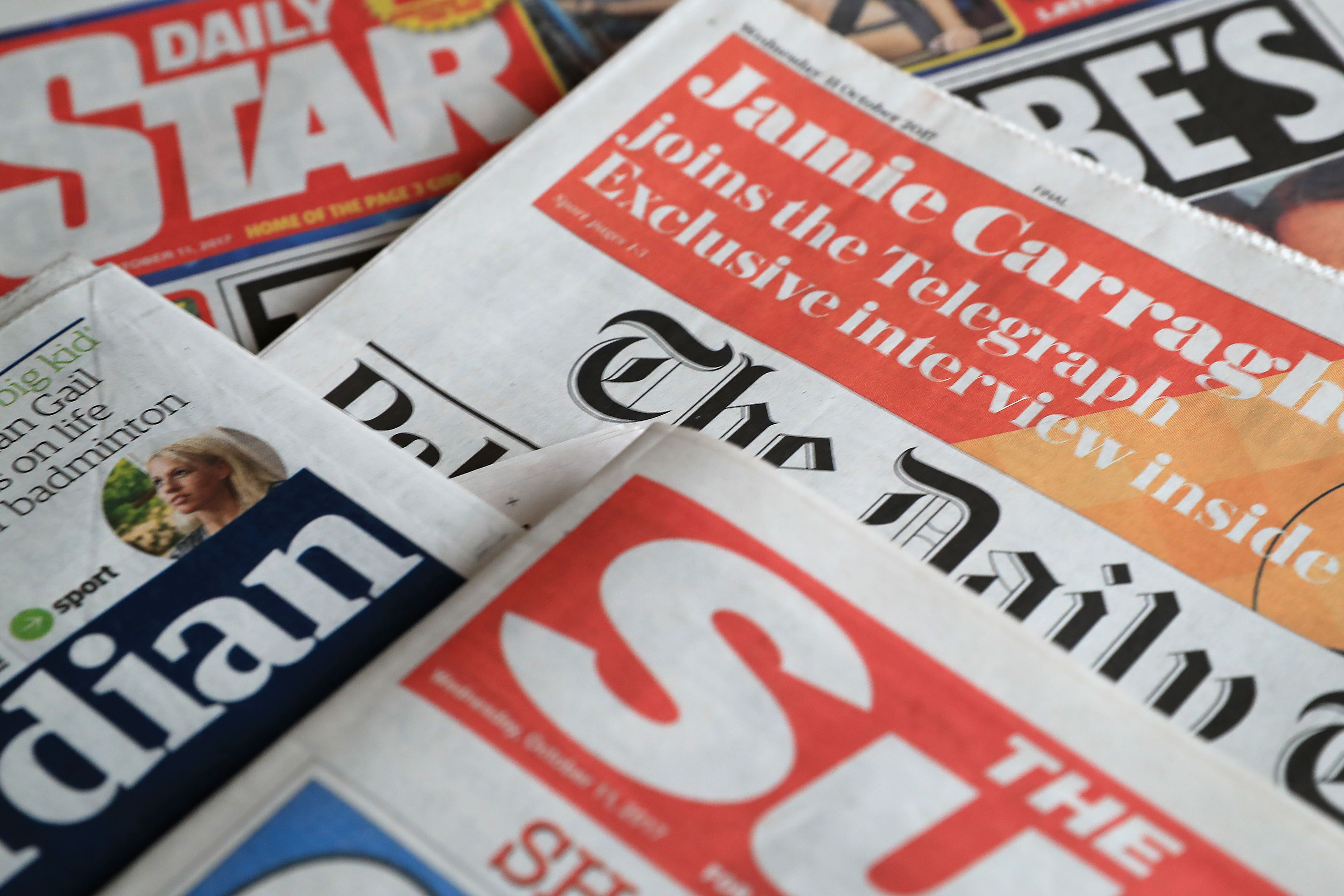 A collection of British newspapers (PA)