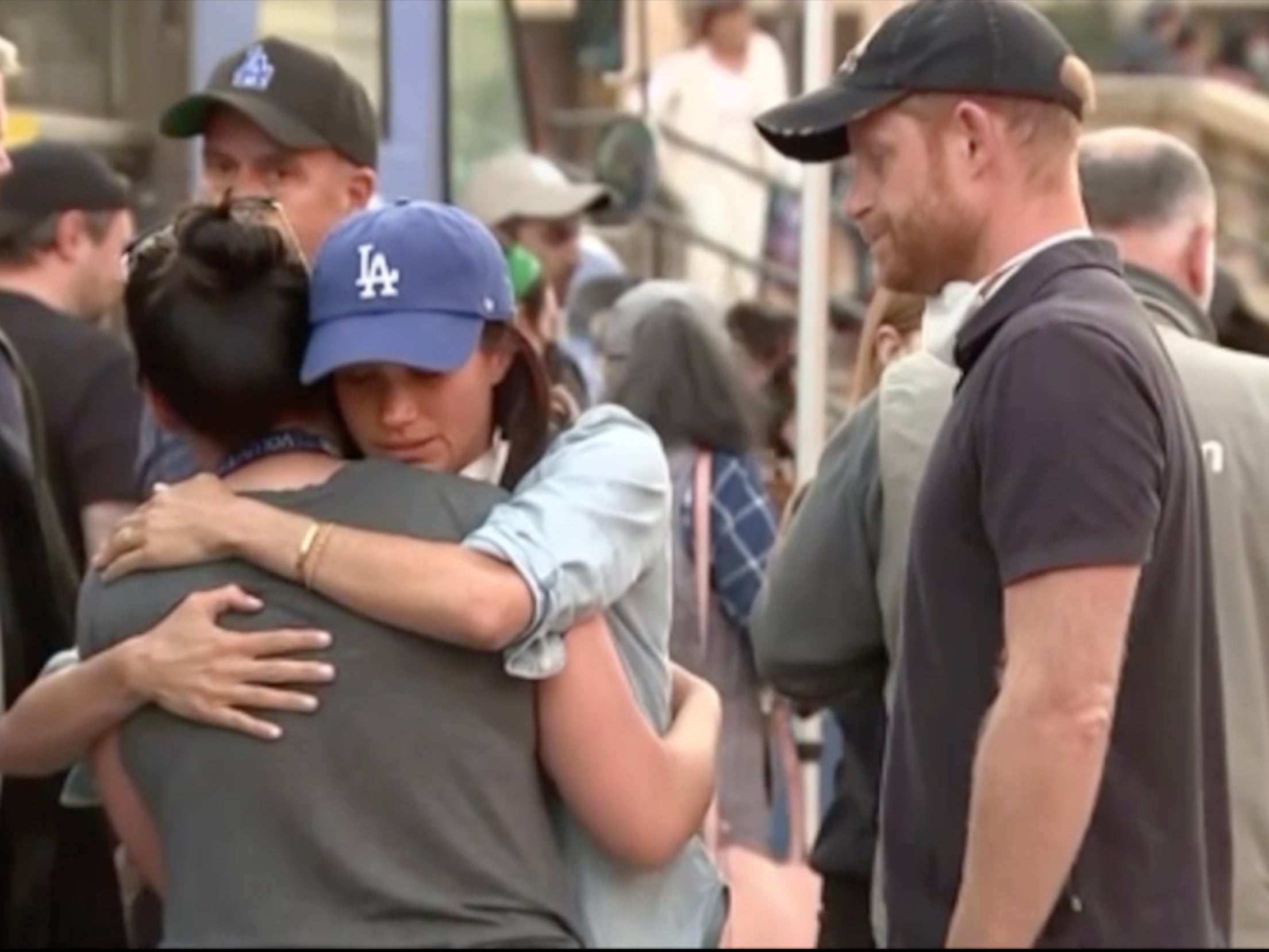 Meghan Markle pictured hugging victim of LA wildfires