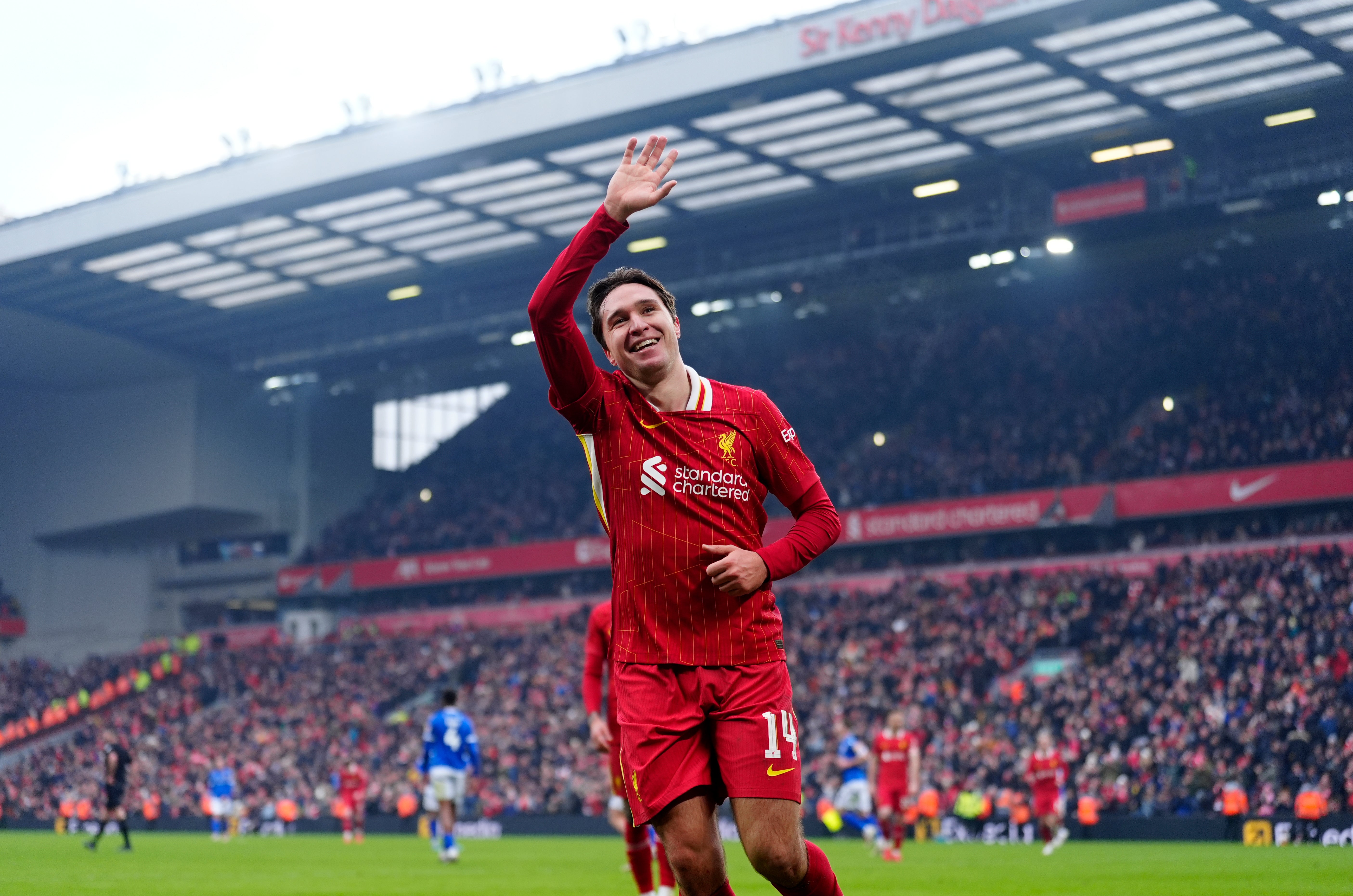 Federico Chiesa ha segnato il suo primo gol in assoluto con il Liverpool nei minuti di recupero