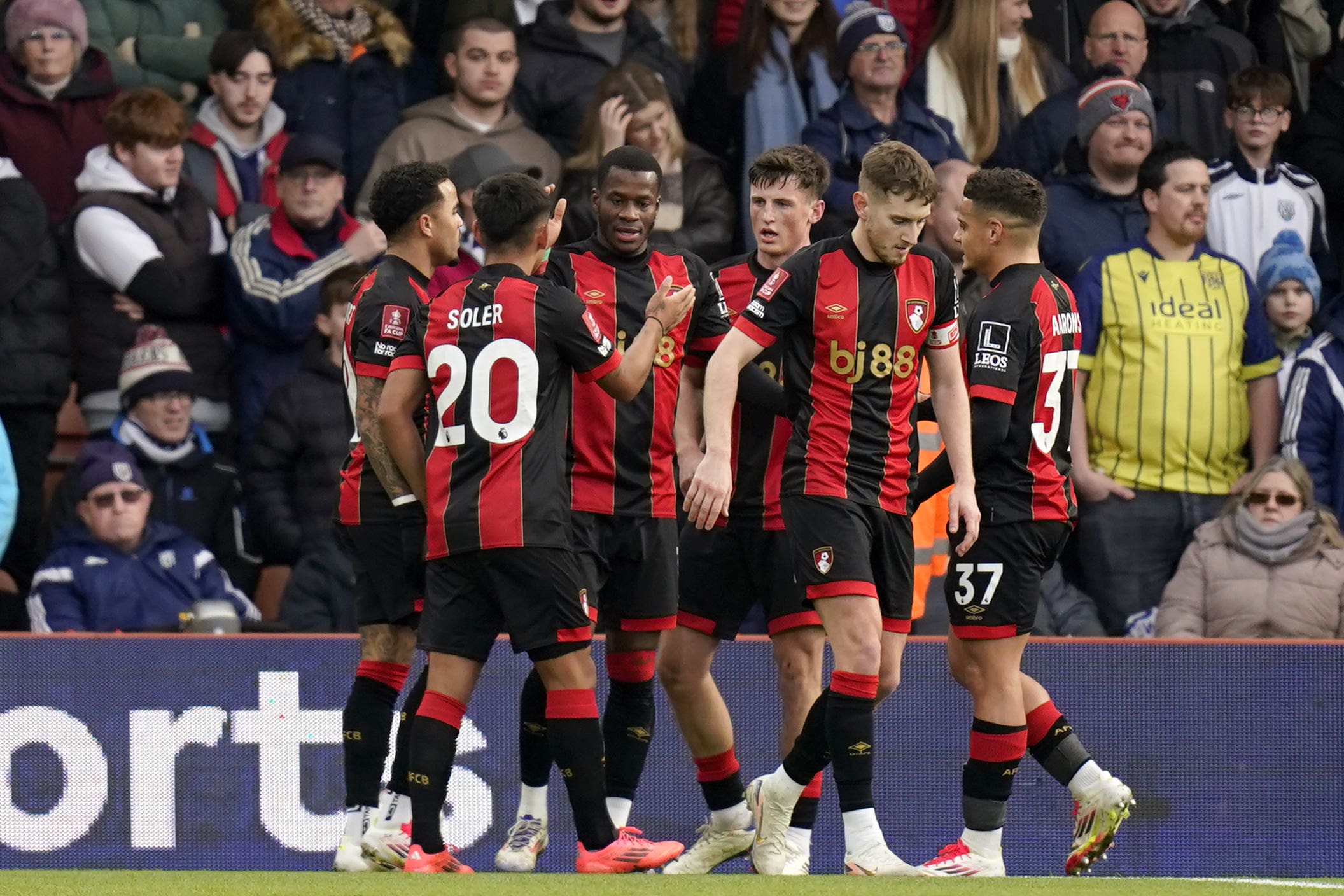 Dango Ouattara celebrates scoring for Bournemouth against West Brom (Andrew Matthews/PA)