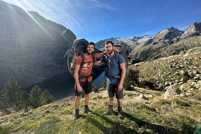 British hikers Aziz Ziriat, left, and Sam Harris were hiking in the Dolomites (Handout/PA)