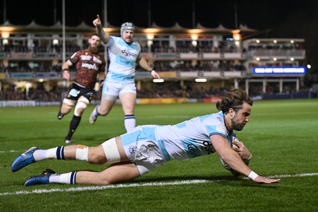<p>Tom de Glanville’s try helped Bath to victory at The Rec </p>