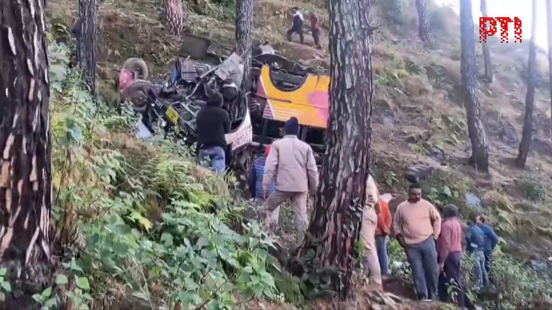 Six dead and dozens injured after bus falls into ditch in hilly Indian state