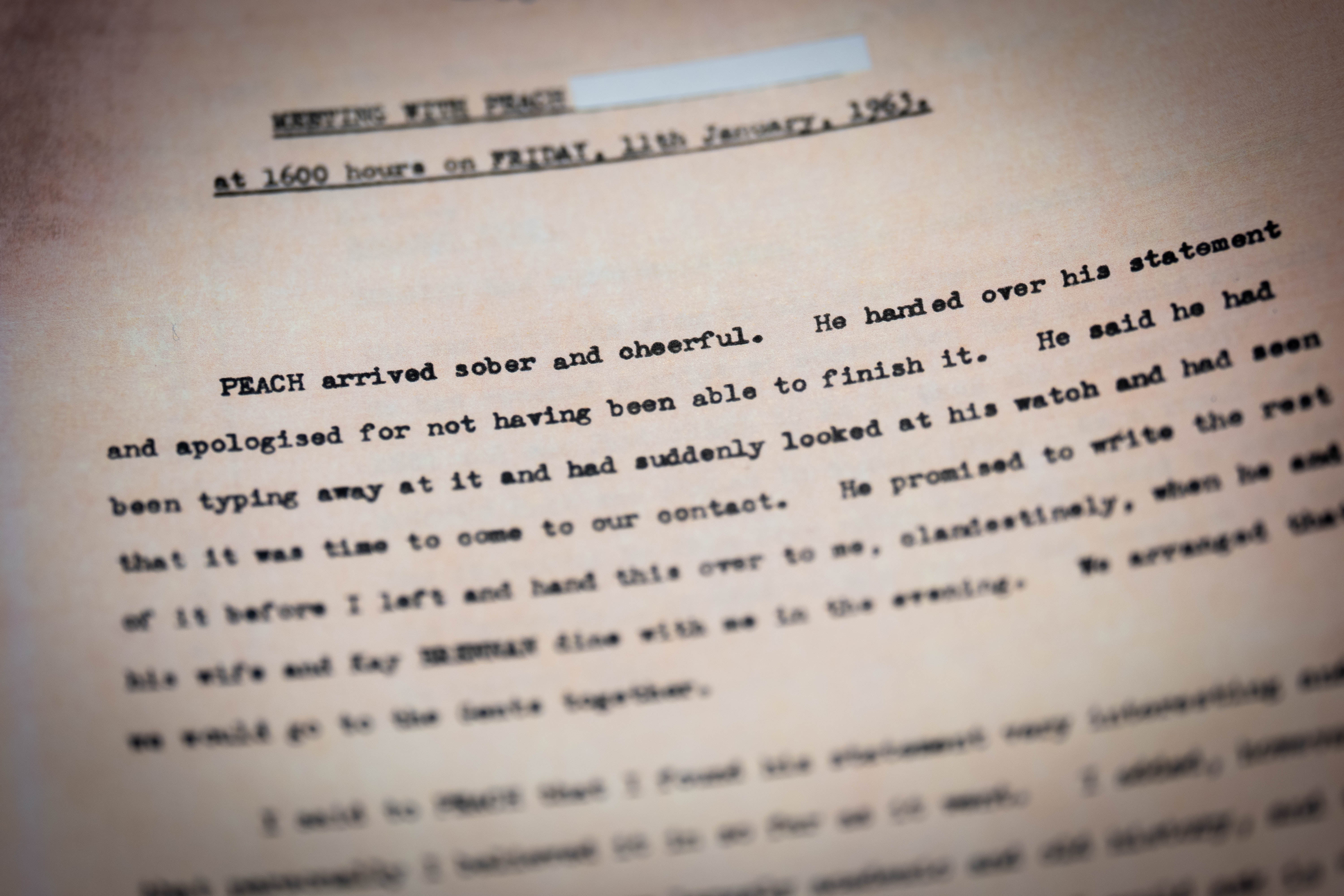 A report of Philby's meeting with Nicholas Elliott in Beirut, which lead to his confession