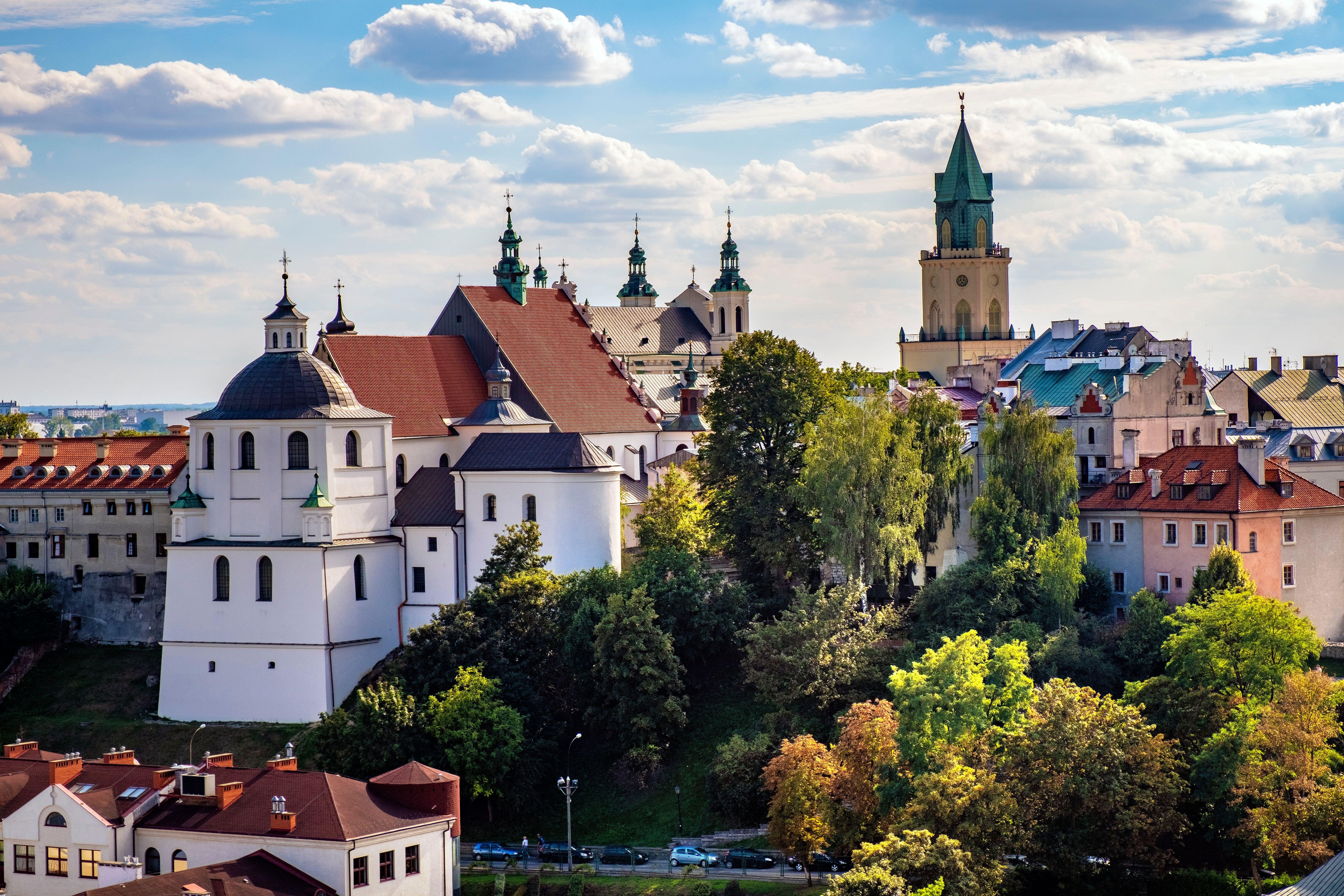  the picturesque spires in the centre of Lublin