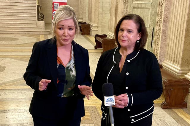 The Northern Ireland First Minister, left, was asked whether the DUP move could destabilise the powersharing executive in Belfast (David Young/PA)