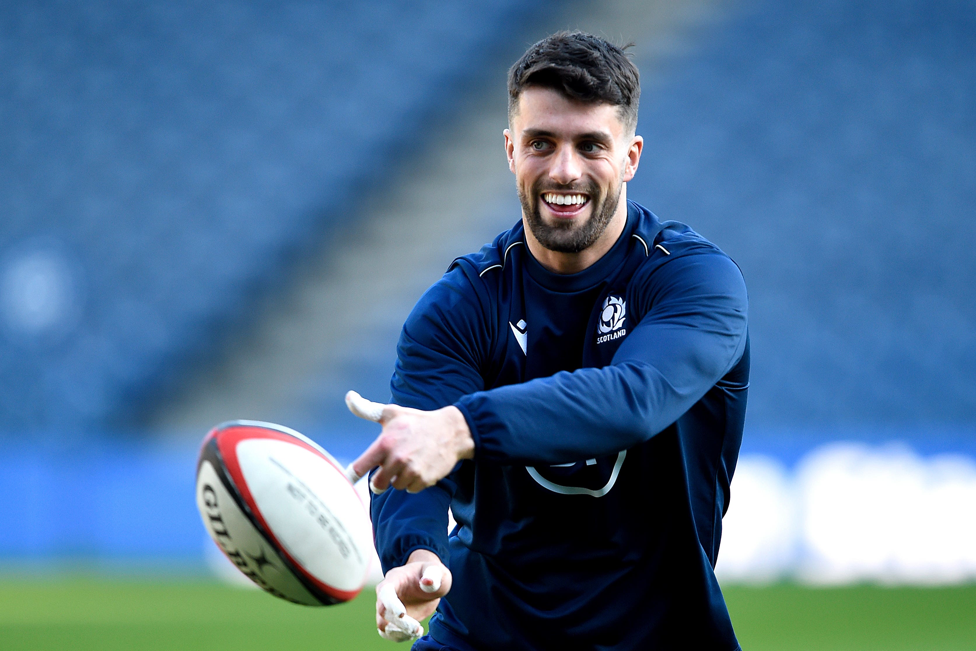 Adam Hastings has been banned from driving after being caught using a mobile phone and also speeding (Ian Rutherford/PA)